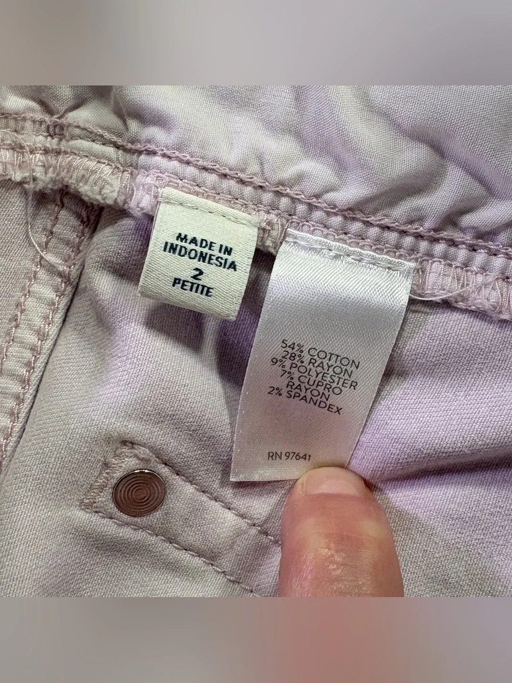 J. Jill Authentic Fit Slim Ankle Jeans Women’s Petite 2‎ Light Grey Blush Pink